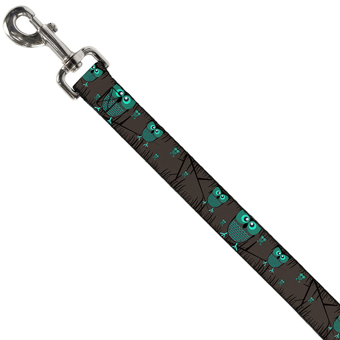 Dog Leash - Owls in Trees Turquoise Dog Leashes Buckle-Down   