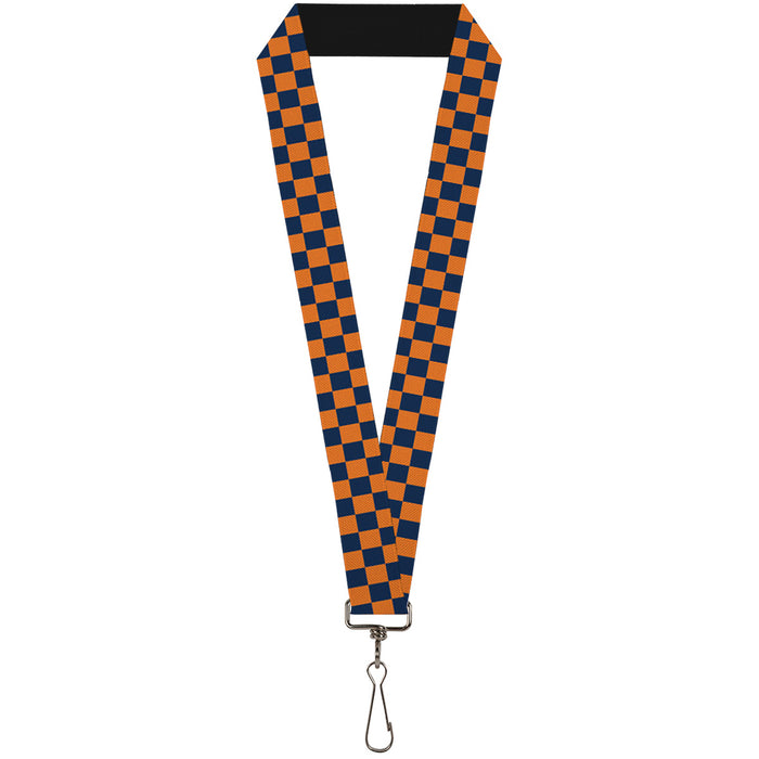 Lanyard - 1.0" - Checker Orange Dark Blue Lanyards Buckle-Down   