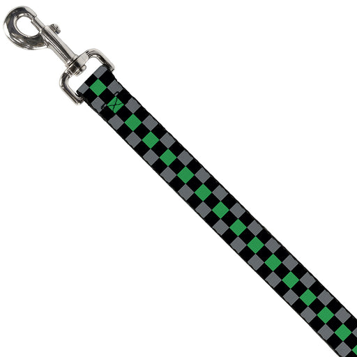 Dog Leash - Checker Black/Gray/1 Green Dog Leashes Buckle-Down   