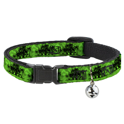 Cat Collar Breakaway - Palm Trees Rings Greens Blacks Breakaway Cat Collars Buckle-Down   