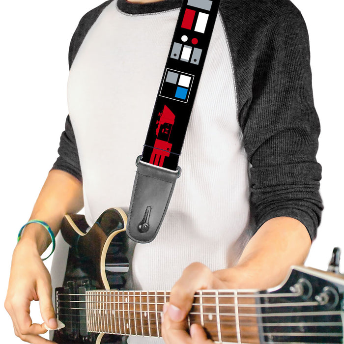 Guitar Strap - Star Wars EMPIRE Galactic Empire Elements Collage Black Blue Gray Red White Guitar Straps Star Wars   