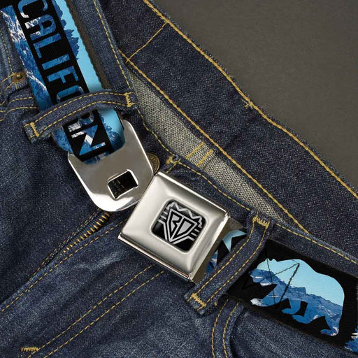 BD Wings Logo CLOSE-UP Full Color Black Silver Seatbelt Belt - CALIFORNIA REPUBLIC/Bear/Stars Silhouette Black/Scenic Mountains Webbing Seatbelt Belts Buckle-Down   