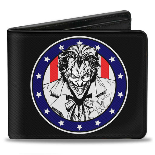 Bi-Fold Wallet - Joker Presidential Seal + THE JOKER FOR PRESIDENT Seal Black White Blue Red Bi-Fold Wallets DC Comics   