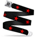 BD Wings Logo CLOSE-UP Full Color Black Silver Seatbelt Belt - Star Black/Red Webbing Seatbelt Belts Buckle-Down   