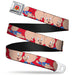 Looney Tunes Logo Full Color White Seatbelt Belt - Porky Pig Expressions Red Webbing Seatbelt Belts Looney Tunes   