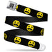 BD Wings Logo CLOSE-UP Full Color Black Silver Seatbelt Belt - Mustache Happy Face2 Black/Yellow/Black Webbing Seatbelt Belts Buckle-Down   