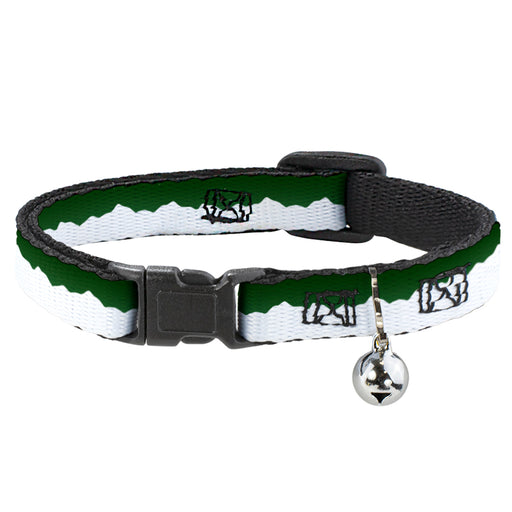 Cat Collar Breakaway - Colorado Solid Mountains Green White Breakaway Cat Collars Buckle-Down   