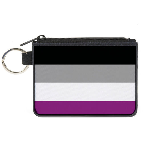 Canvas Zipper Wallet - MINI X-SMALL - Flag Asexual Black Gray White Purple Canvas Zipper Wallets Buckle-Down   