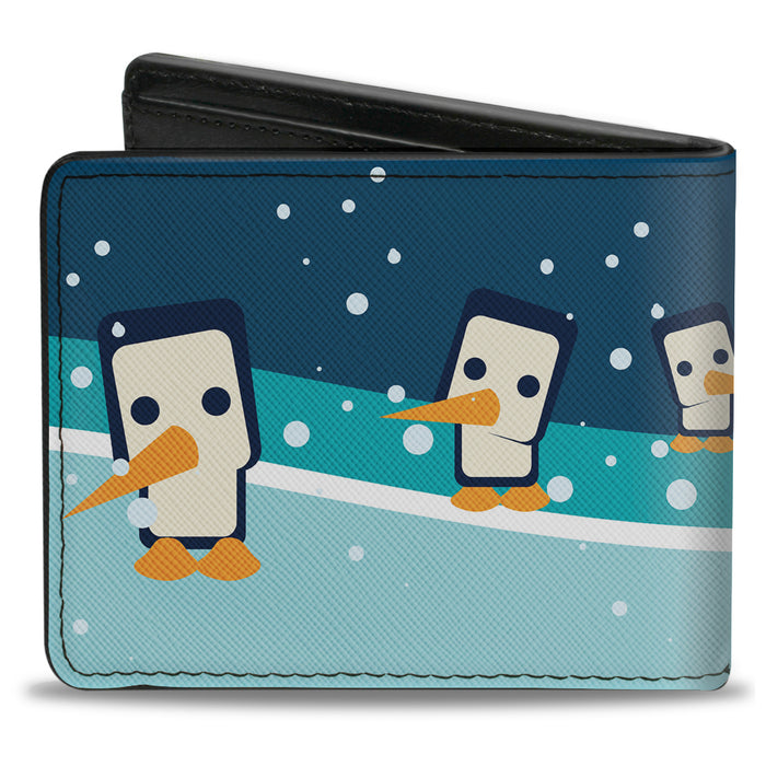 Bi-Fold Wallet - Block Penguins Navy Bi-Fold Wallets Buckle-Down   