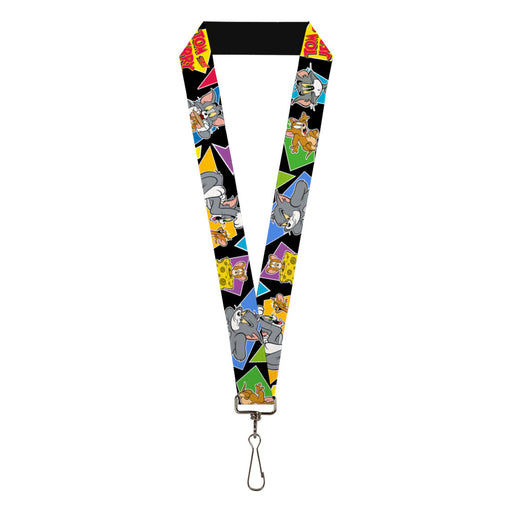 Lanyard - 1.0" - TOM & JERRY Poses Black Multi Color Lanyards Tom and Jerry   