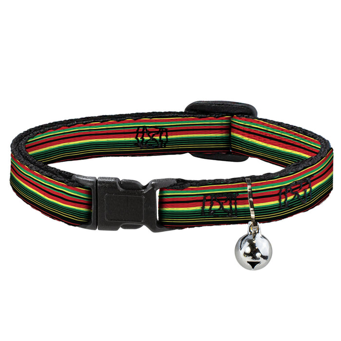 Cat Collar Breakaway - Stripe Transitions Black Red Green Yellow Breakaway Cat Collars Buckle-Down   