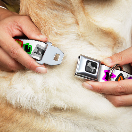 Dog Bone Seatbelt Buckle Collar - Punk You White/Full Color Seatbelt Buckle Collars Buckle-Down   