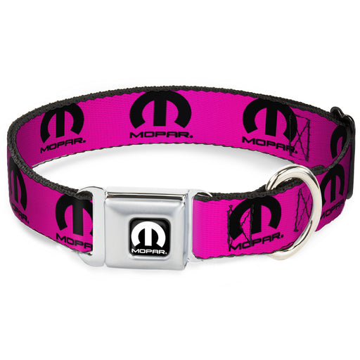 MOPAR Logo Full Color Black/White Seatbelt Buckle Collar - MOPAR Logo Repeat Hot Pink/Black Seatbelt Buckle Collars Mopar   
