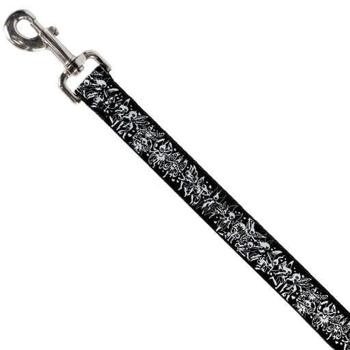 Dog Leash - TJ-Fairies Black/White Dog Leashes Tattoo Johnny   