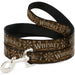 Dog Leash - Western WHISKEY Star with Text Shadow Repeat Browns/Tan Dog Leashes Buckle-Down   