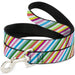 Dog Leash - Diagonal Stripes White/Multi Color Dog Leashes Buckle-Down   