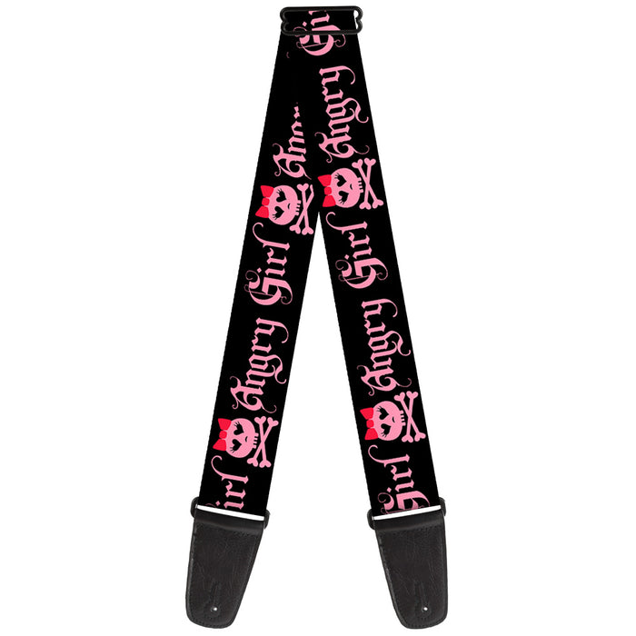 Guitar Strap - Angry Girl Black Pink Guitar Straps Buckle-Down   