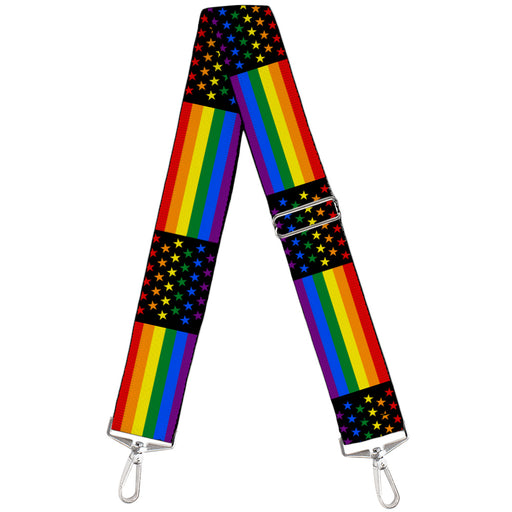 Purse Strap - Flag American Pride Rainbow Black Purse Straps Buckle-Down   