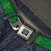 BD Wings Logo CLOSE-UP Full Color Black Silver Seatbelt Belt - St. Pat's Clovers Scattered2 Outline/Solid Greens Webbing Seatbelt Belts Buckle-Down   