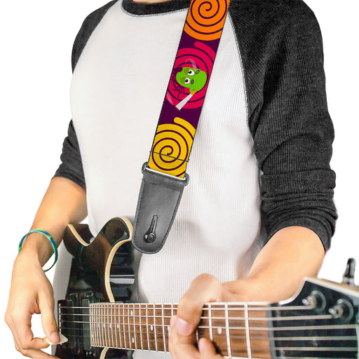 Guitar Strap - Green Dragons Smoking Purple Guitar Straps Buckle-Down   