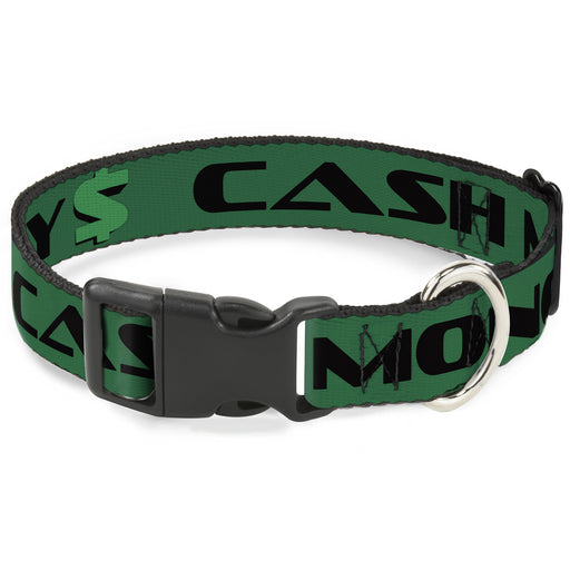 Plastic Clip Collar - CASH MONEY $ Green/Black Plastic Clip Collars Buckle-Down   