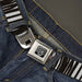 BD Wings Logo CLOSE-UP Full Color Black Silver Seatbelt Belt - Zebra Webbing Seatbelt Belts Buckle-Down   