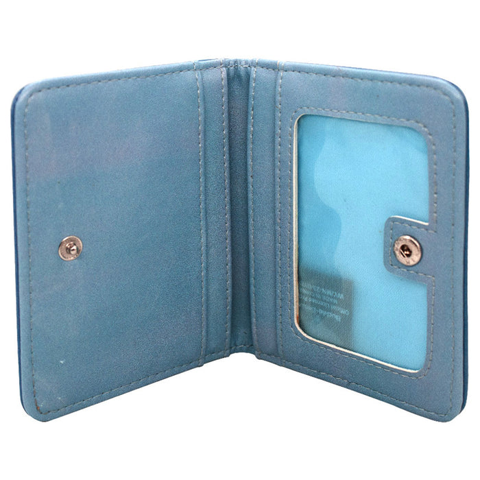 Wallet ID Fold Over - Lilo & Stitch Stitch Smiling Pose Light Blue Mini ID Wallets Disney   