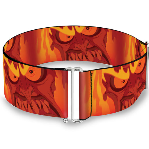 Cinch Waist Belt - Hades Fiery Face CLOSE-UP Reds Oranges Womens Cinch Waist Belts Disney   