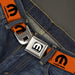 MOPAR Logo Full Color Black/White Seatbelt Belt - MOPAR Logo Repeat Orange/Black Webbing Seatbelt Belts Mopar   