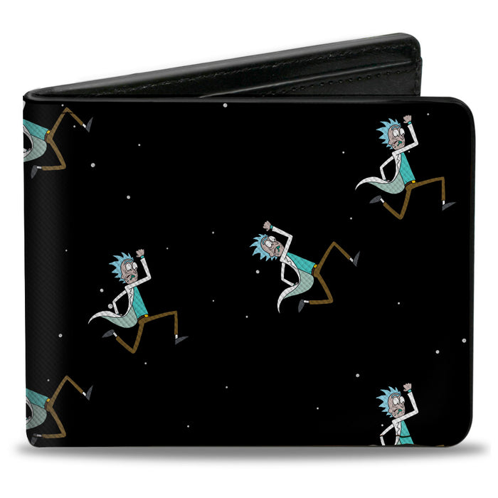 Bi-Fold Wallet - Rick and Morty Rick Running in Space Pose Scattered Bi-Fold Wallets Rick and Morty   