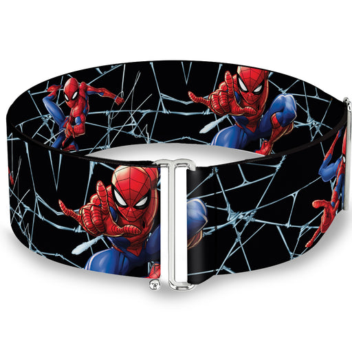 2016 SPIDER-MAN Cinch Waist Belt - Spider-Man 3-Shooting Web Poses Webs Black Grays Womens Cinch Waist Belts Marvel Comics   