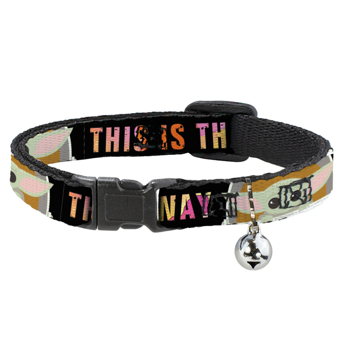 Cat Collar Breakaway - Star Wars The Child Chibi Pod Pose THIS IS THE WAY Black Multi Color Breakaway Cat Collars Star Wars   