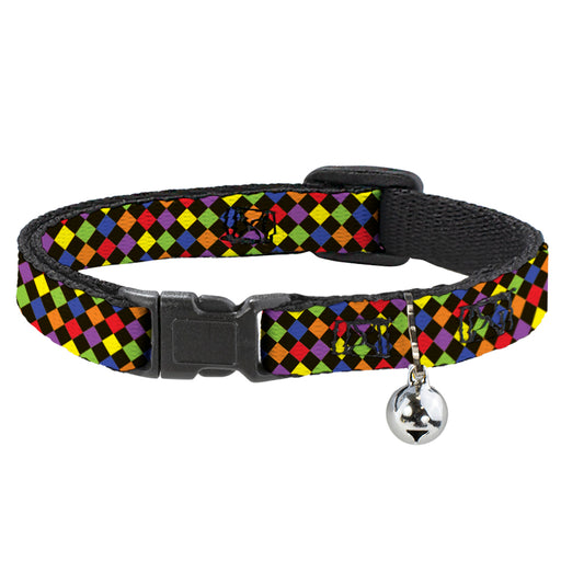 Cat Collar Breakaway - Diamonds Black Multi Neon Breakaway Cat Collars Buckle-Down   