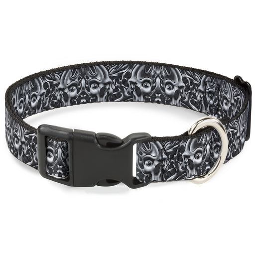 Plastic Clip Collar - Sleeve Skulls Black/Gray Plastic Clip Collars Buckle-Down   