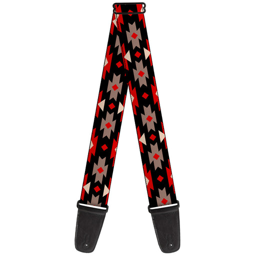 Guitar Strap - Navajo Red Black Gray Red Guitar Straps Buckle-Down   