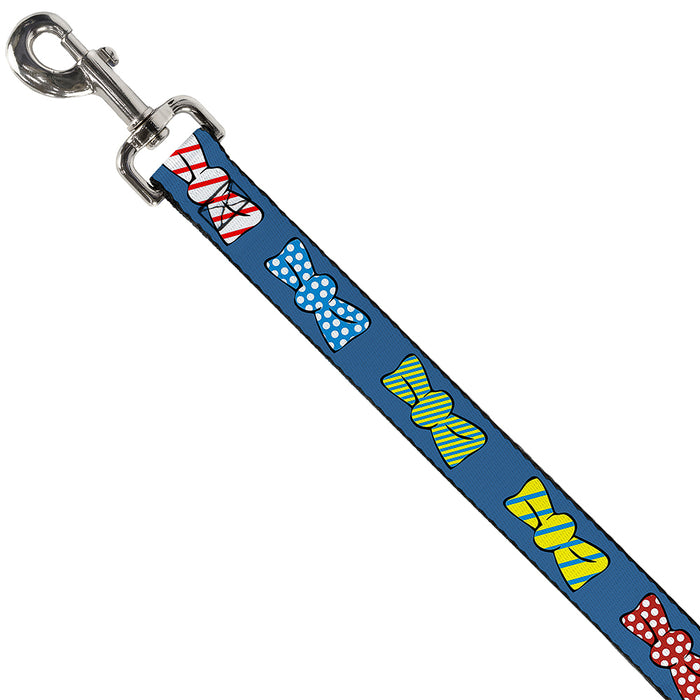 Dog Leash - Bowties Blue/Multi Color Dog Leashes Buckle-Down   