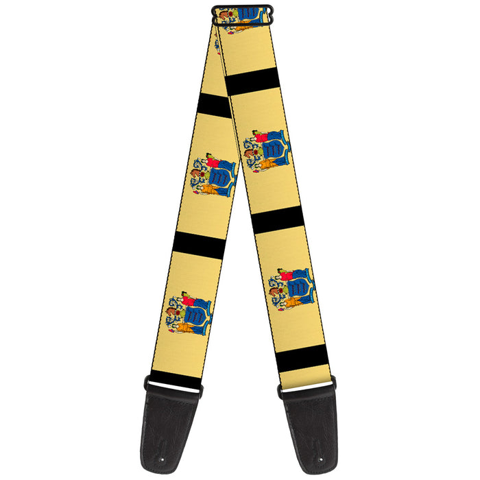 Guitar Strap - New Jersey Flags Black Guitar Straps Buckle-Down   