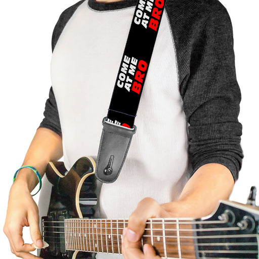 Guitar Strap - COME-AT ME-BRO Black White Red Guitar Straps Buckle-Down   