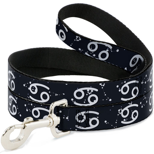 Dog Leash - Zodiac Cancer Symbol/Constellations Black/White Dog Leashes Buckle-Down   