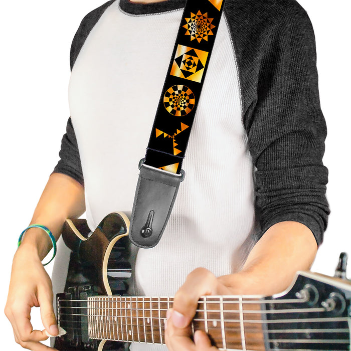 Guitar Strap - Fantastic Beasts and Where to Find Them Icons Scattered Black Golds Guitar Straps The Wizarding World of Harry Potter   