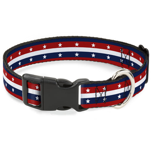 Plastic Clip Collar - Americana Stripe w/Stars Blue/Red/White Plastic Clip Collars Buckle-Down   