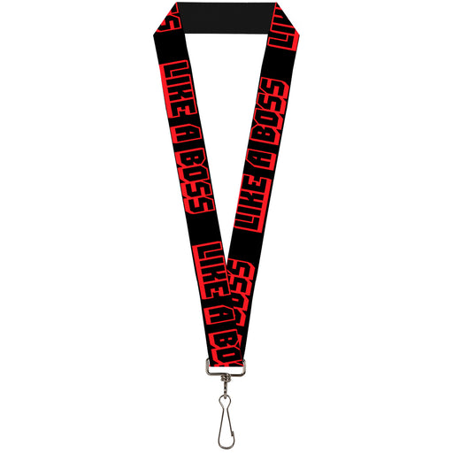 Lanyard - 1.0" - LIKE A BOSS Black Red Lanyards Buckle-Down   
