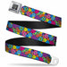 BD Wings Logo CLOSE-UP Full Color Black Silver Seatbelt Belt - Flower Blossom Webbing Seatbelt Belts Buckle-Down   