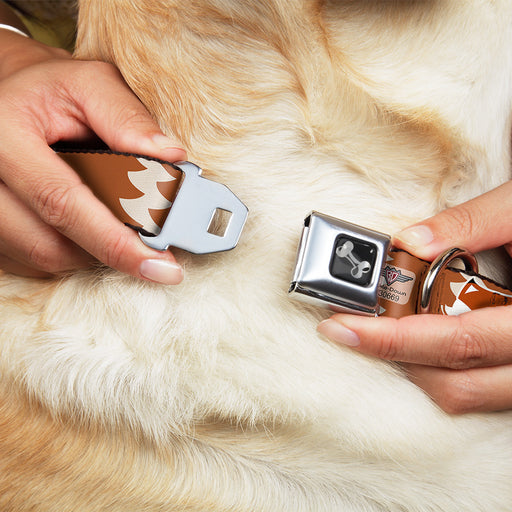 Dog Bone Seatbelt Buckle Collar - Fox Face/Tail Orange/Natural Seatbelt Buckle Collars Buckle-Down   