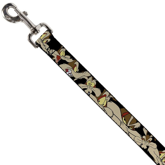 Dog Leash - Wile E. Coyote Expressions Black Dog Leashes Looney Tunes   