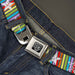 BD Wings Logo CLOSE-UP Full Color Black Silver Seatbelt Belt - Stars w/Lines Gray/Multi Color/White Webbing Seatbelt Belts Buckle-Down   