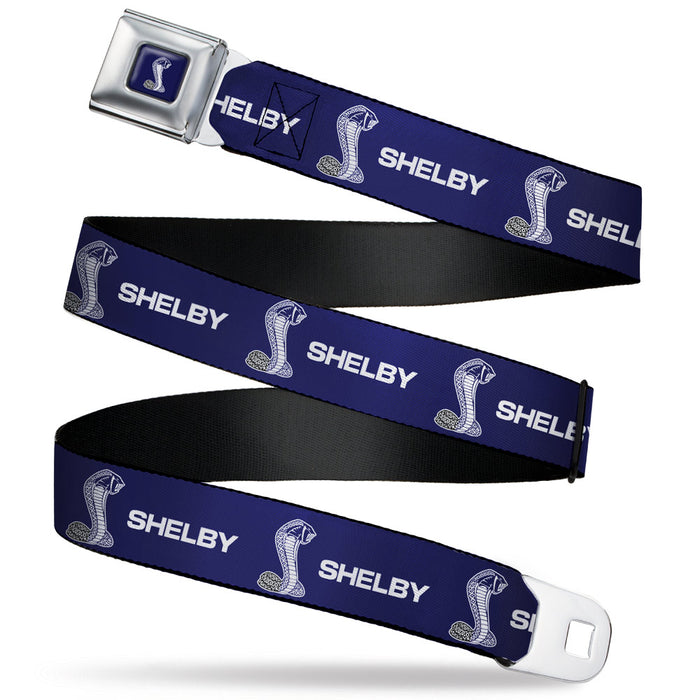 Carroll Shelby Super Snake Cobra Navy/White Seatbelt Belt - SHELBY Super Snake Cobra Navy/White Webbing Seatbelt Belts Carroll Shelby   