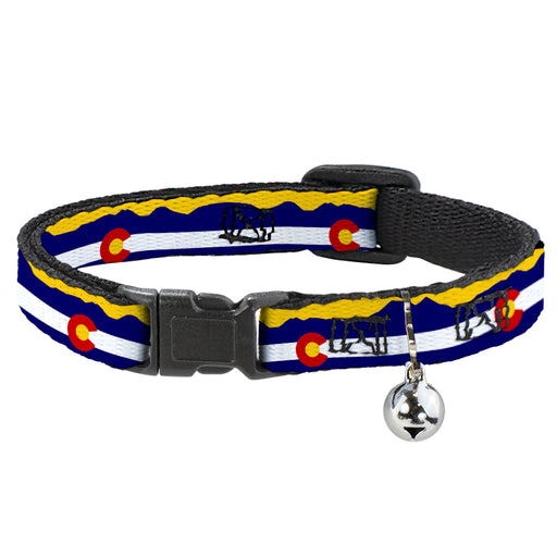 Cat Collar Breakaway - Colorado Flag Mountain Silhouette Yellow Breakaway Cat Collars Buckle-Down   