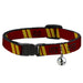 Cat Collar Breakaway - Hash Mark Stripe Double Maroon Gold Breakaway Cat Collars Buckle-Down   