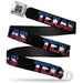 BD Wings Logo CLOSE-UP Full Color Black Silver Seatbelt Belt - TEXAS w/Star Black/White/Blue/Red Webbing Seatbelt Belts Buckle-Down   